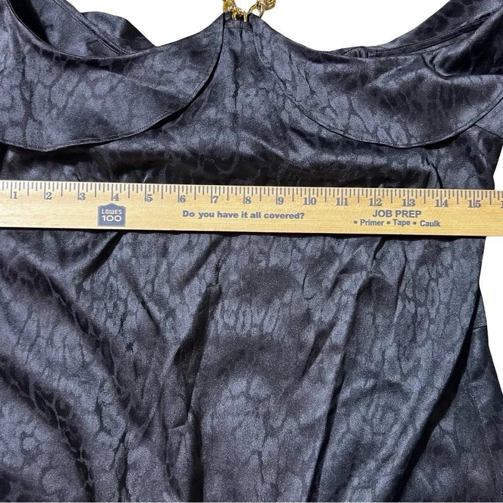 Michael Kors Black Chain Strap Mini Dress women’s XS NWT Jacquard Long Sleeve - Picture 4 of 16